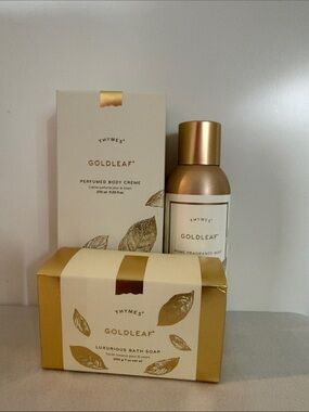 Set Thymes Goldleaf perfumed body Crème & fragrance- Gold bath soap